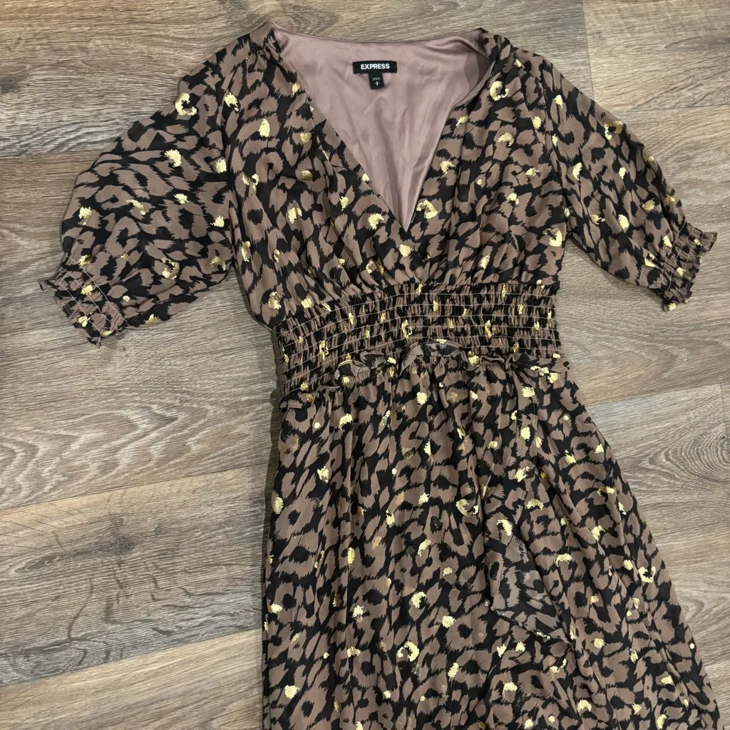 Express Animal Print Maxi Dress with Hi-Low Hemline – Women’s Small Boho Chic - Image 4