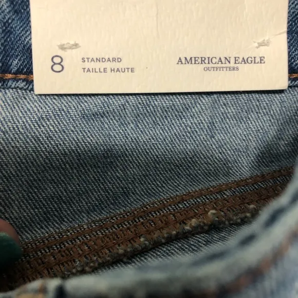 American Eagle high rise festival mini skirt two tone‎ frayed hem NWT size 8 - Image 7