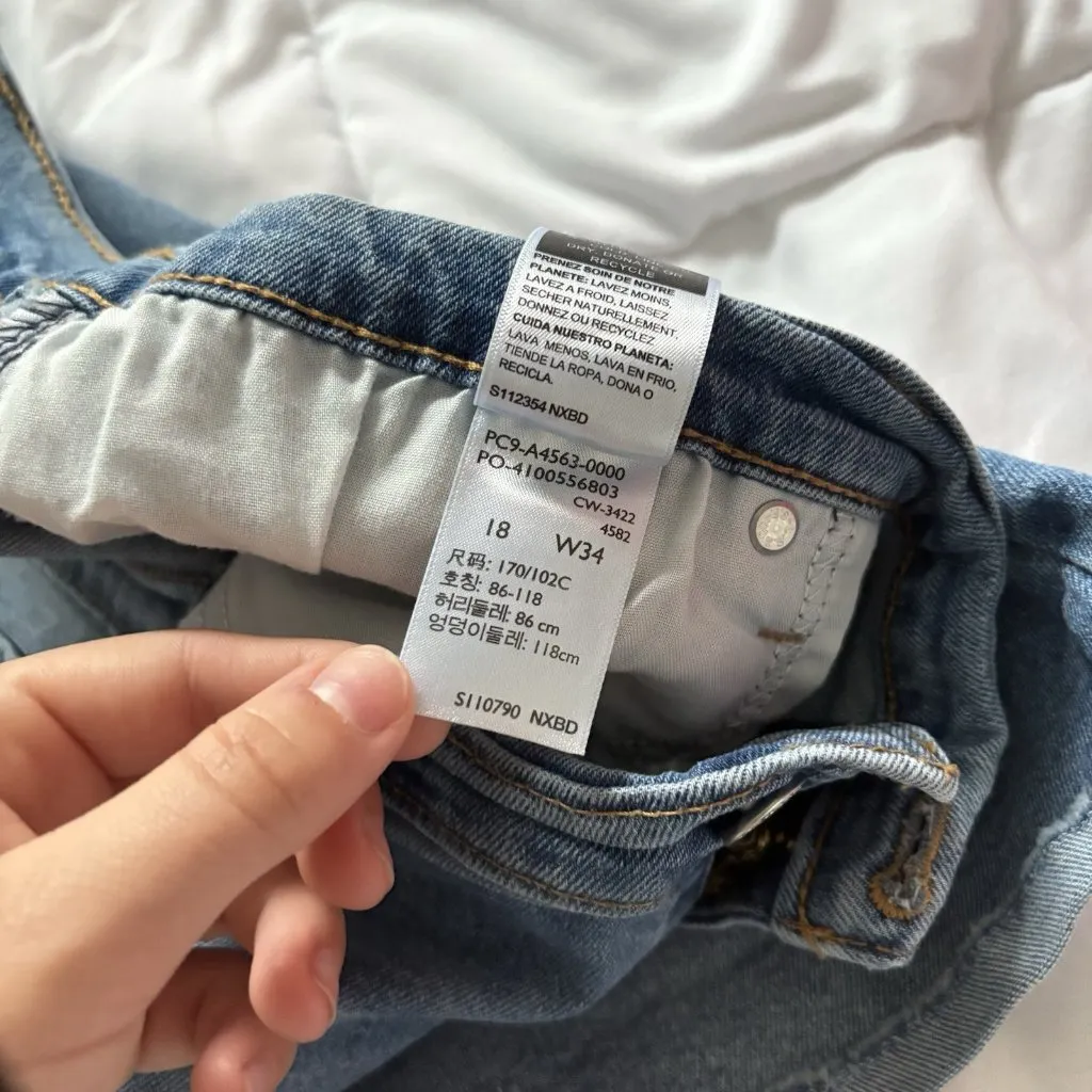 Denizen From Levis Jean Shorts Womens 18 W34 Vintage High Rise Blue Denim - Image 6