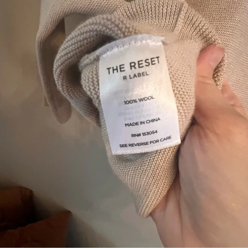 THE RESET‎ Boyfriend Collared Sweater Tan Size XS - Image 6