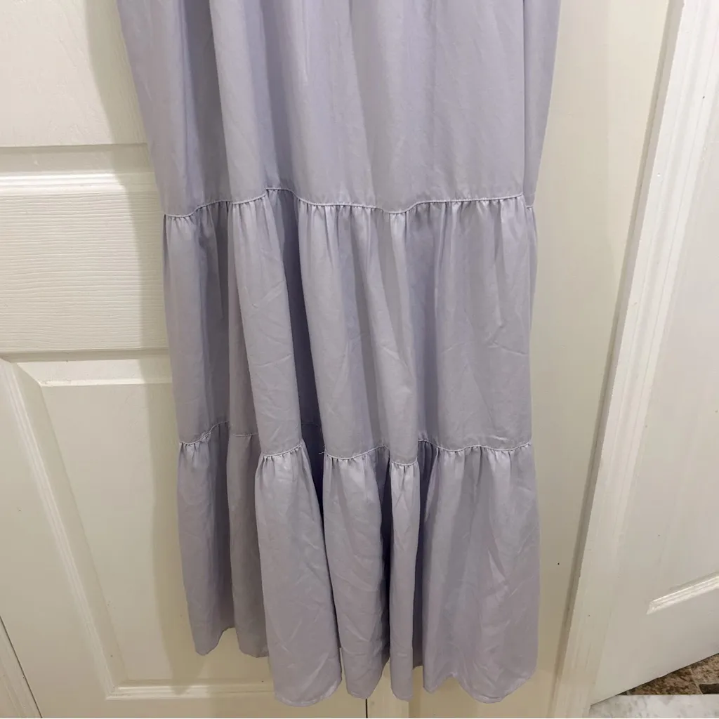 The Drop Britt Tiered Maxi Tent Dress in Lavender Sleeveless w/Pockets Small NWT Purple - Image 5