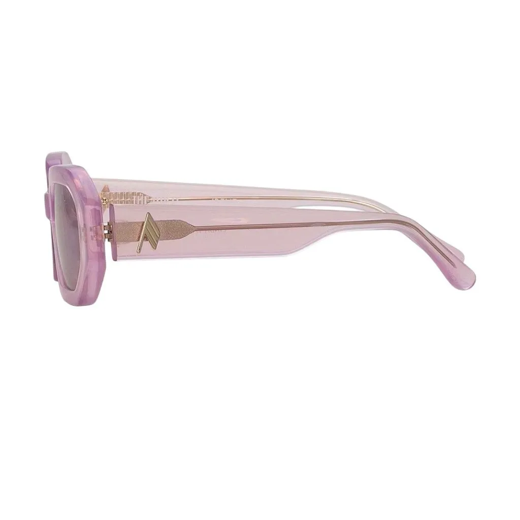 THE ATTICO X Linda Farrow Irene Sunglasses in Pink Silver With Case Womens - Image 3
