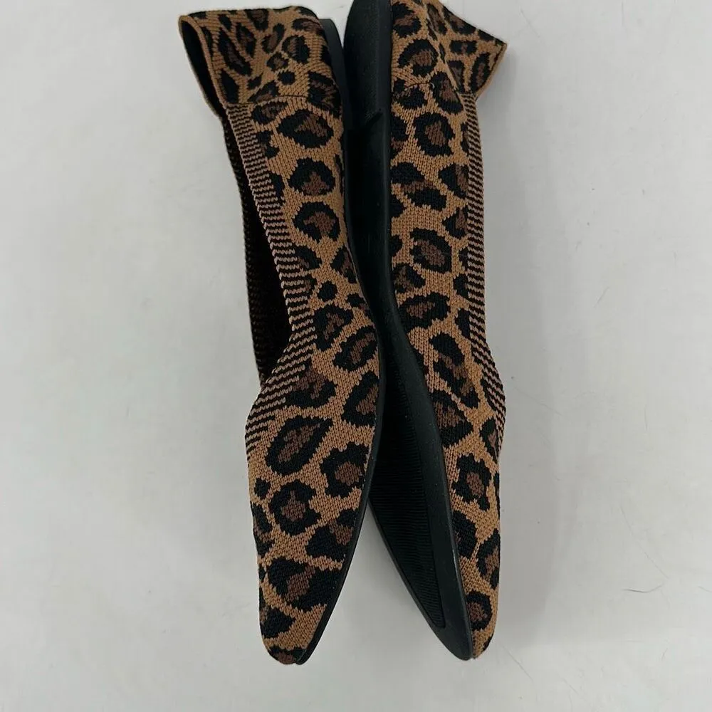 NWOT Mia Women's 1889 Animal Print Pointed Toe Ballet Flats Brown Size‎ 6.5 - Image 4