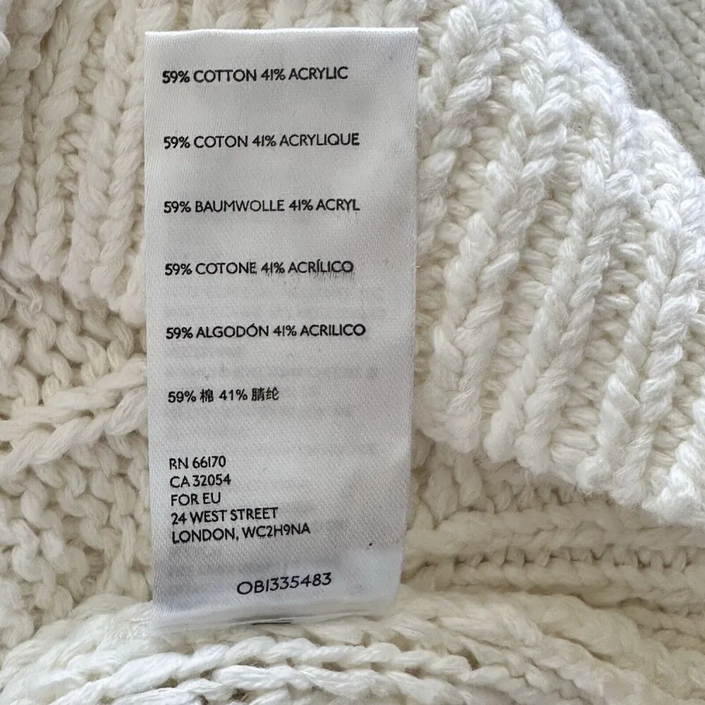 Pilcro Anthropologie SP Cable Knit Ivory Sleeveless Halter Tank Sweater Vest Y2K - Image 8