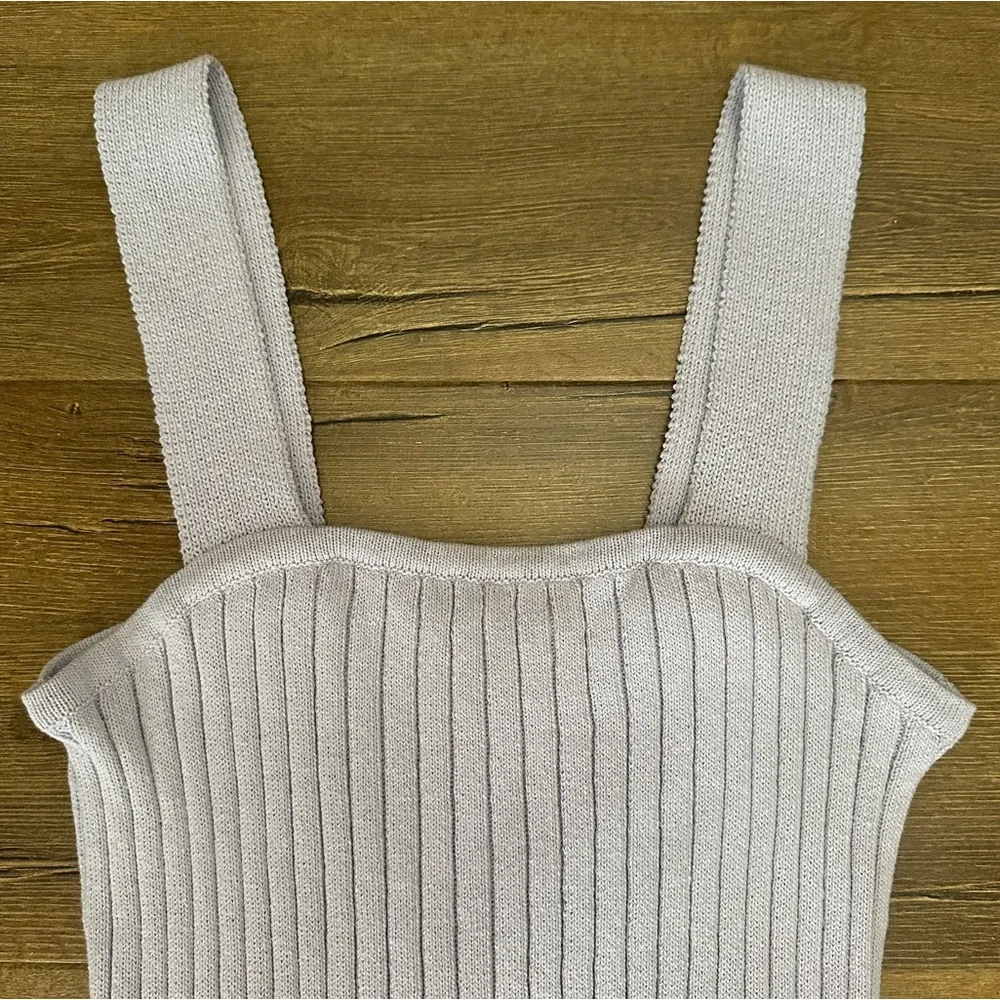 Tilney Ribbed Sweater Tank Iced Lilac Purple Size Medium Stretchy Knit - Image 2
