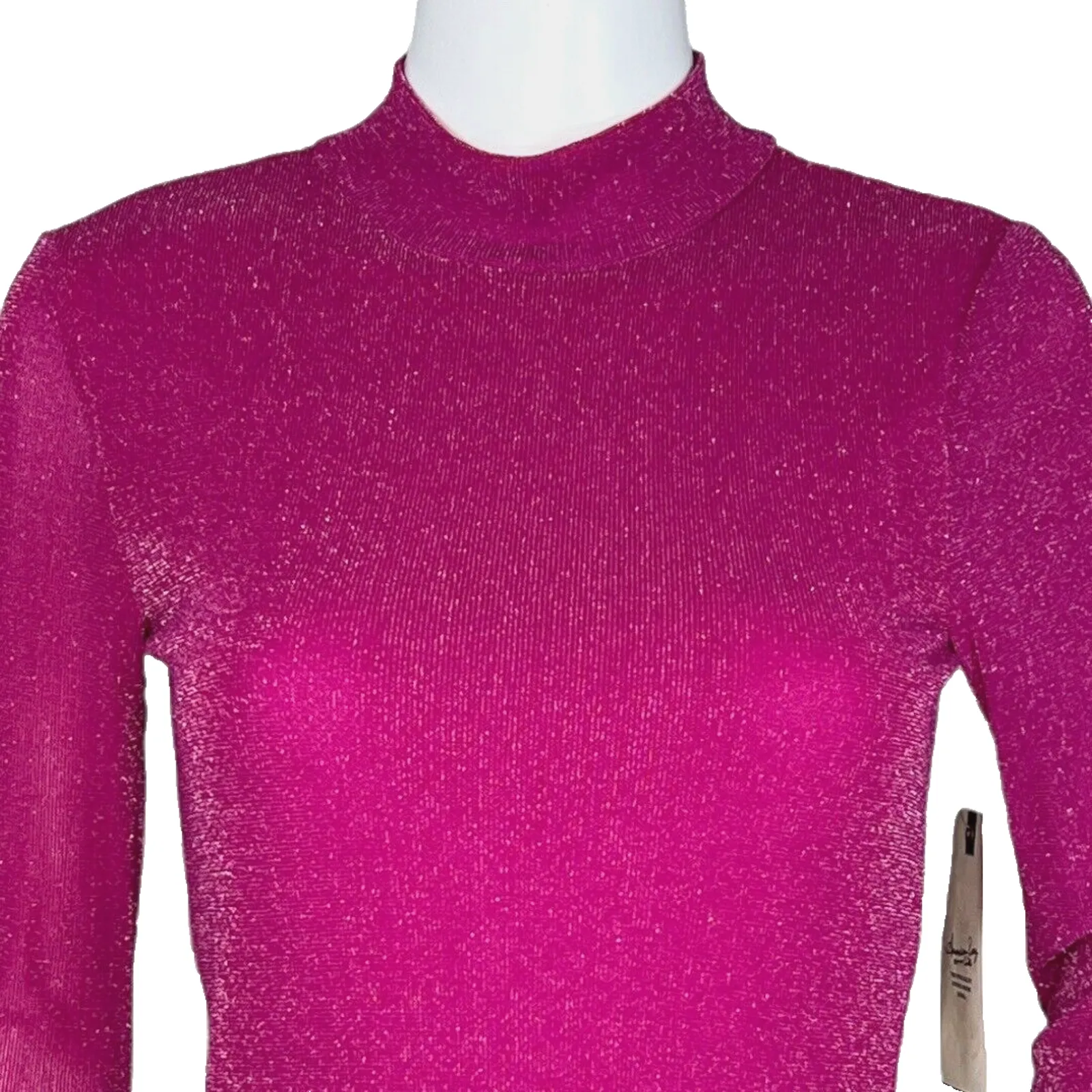 American Rag Dress Juniors 3 Pink Shimmer‎ Fit & Flare Mock Retro Boho Bohemian - Image 5