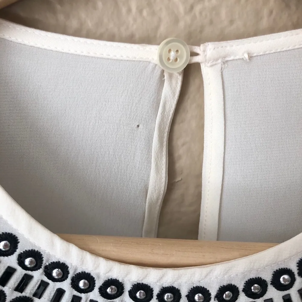 KATE SPADE Sequin Tassel Silk Top In Cream - Image 4