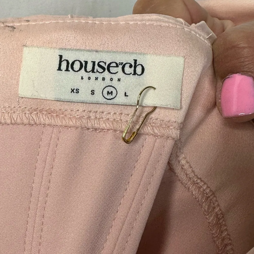 House of CB Coraline Blush Pink Corset Dress Size Medium Satin - Image 5