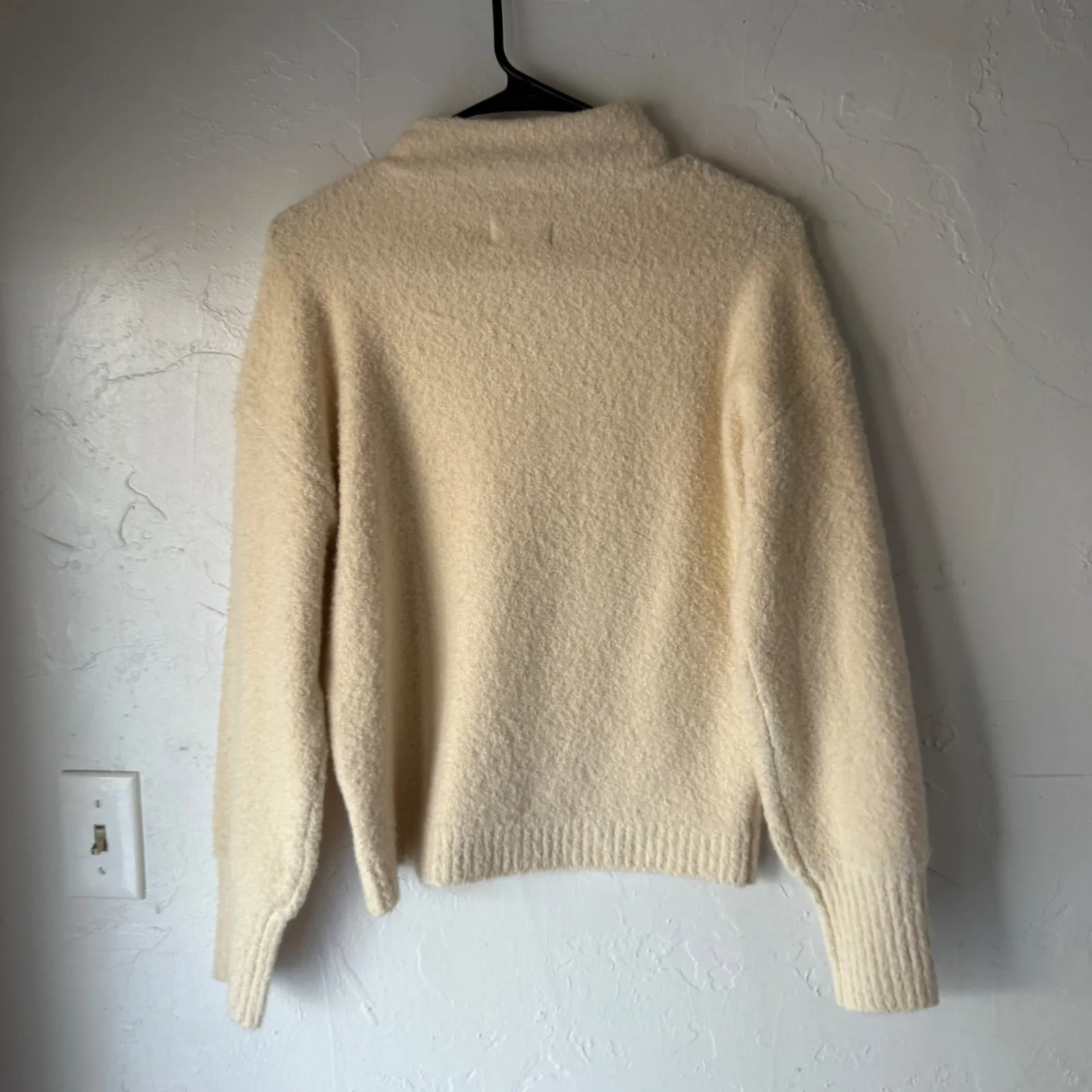 Marled Small Cream Mock Neck Cozy Sweater Minimalist Closet Staple Clean Girl - Image 6