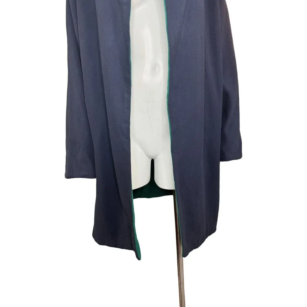 Cuddl Duds Petite Reversible Hooded Wrap Hsde Green/Navy Petite L NWOT - Image 3