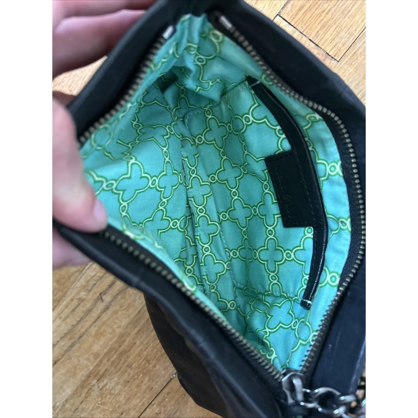 Stella & Dot La Coco Lambskin Black Clutch Purse Handbag - Image 8