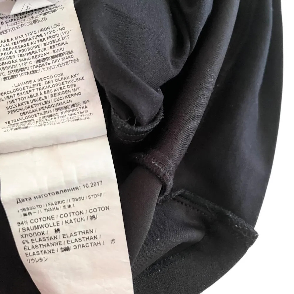 Roberto Cavalli Black Tone on Tone Colorblock Gold Stud Logo Dress Size L Size L - Image 5