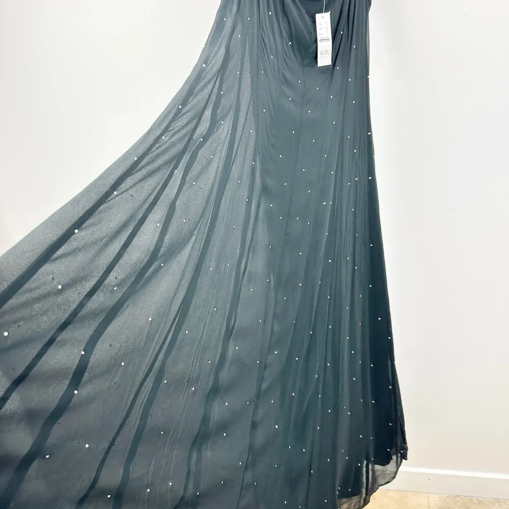 J.Crew Embellished Slip Gown Black Maxi Long Dress Formal Evening US 14 NWT - Image 8