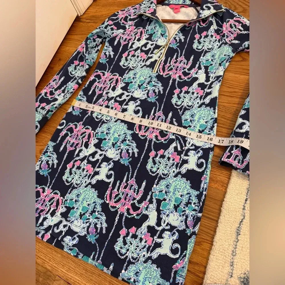 Lilly Pulitzer Skipper Dress Womens XXSmall Long Sleeve Pop Up Monkey Trouble - Image 14