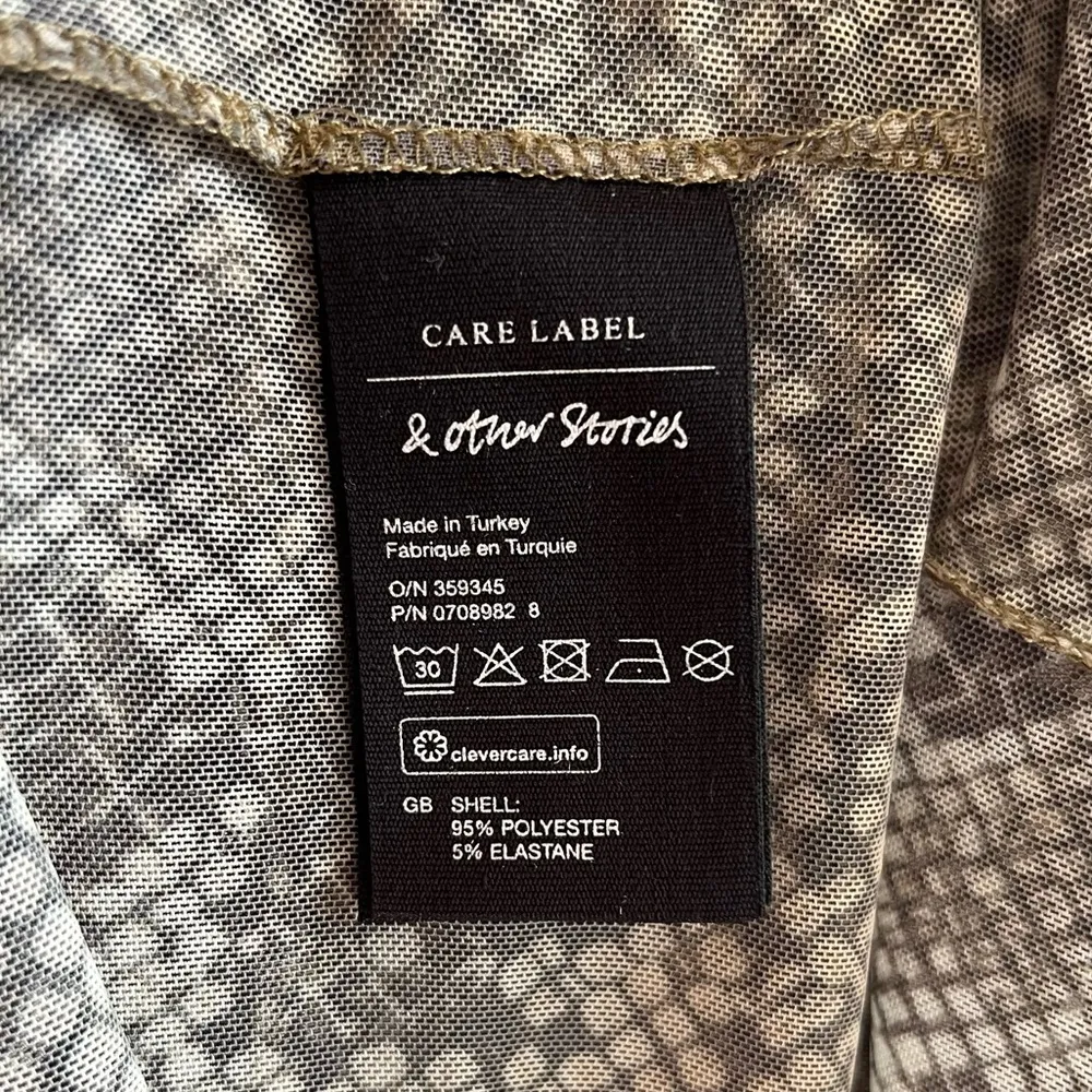 & Other Stories Dress Snake Print Mesh Midi Dress in Green Sz US 10 NWT - Image 14