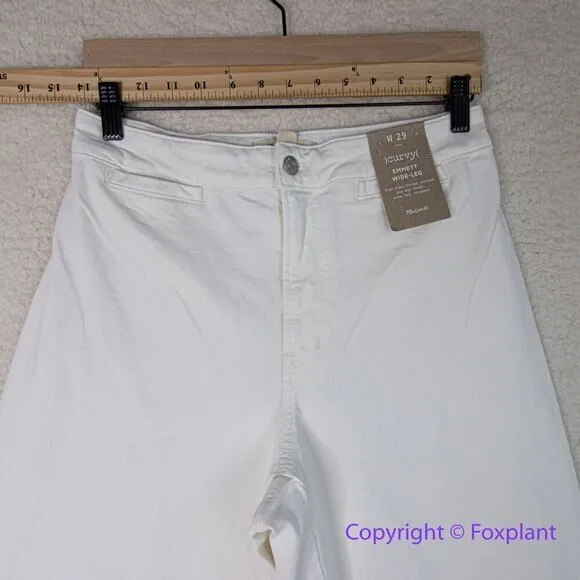 New! Madewell The Curvy Emmett Wide-Leg Jean in Tile White,‎ size 29 - Image 6
