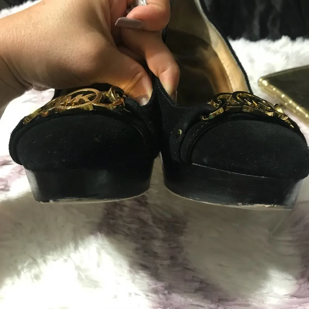 black suede pump platform heels, 7.5 - Image 4