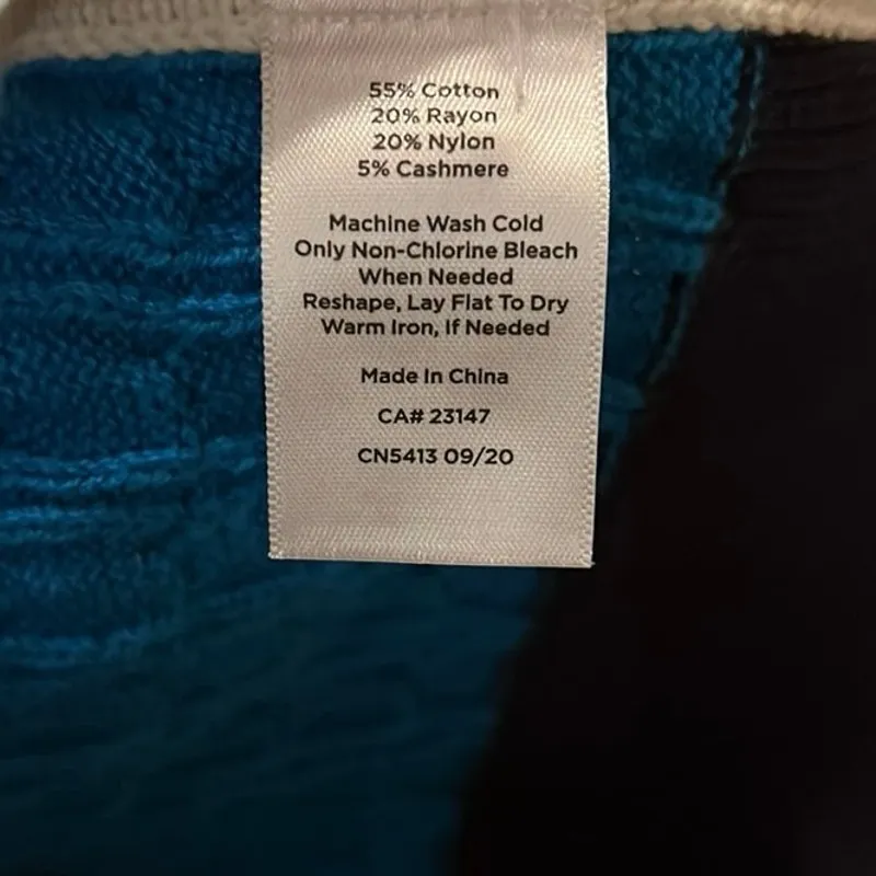 Talbots Poncho Sweater Womens XS/S Blue Cashmere Asymmetric Old Money Coastal - Image 6