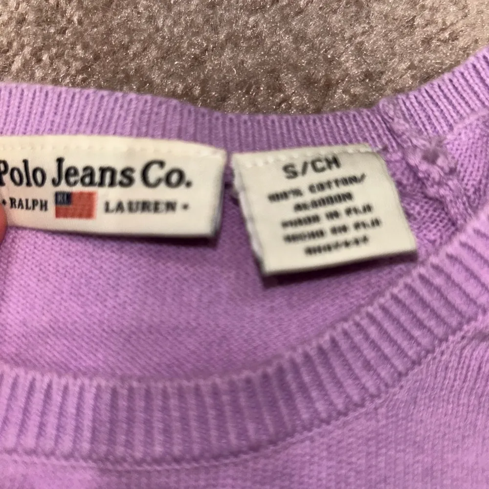 Vintage Polo Ralph Lauren Polo Jeans American Flag Purple Sweater Size Small - Image 5