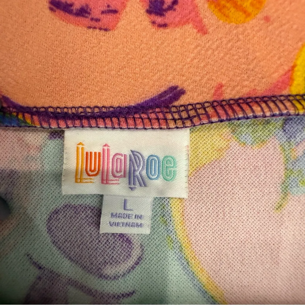 NWOT LulaRoe Mickey & Minnie Pencil Skirt Stretch‎ Multicolor Size Large - Image 4