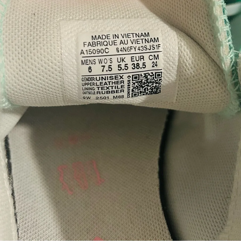 Converse A15090C One Star Suede Low Top Skate Shoes 7.5W/6M Mint Green Pink Gum - Image 7