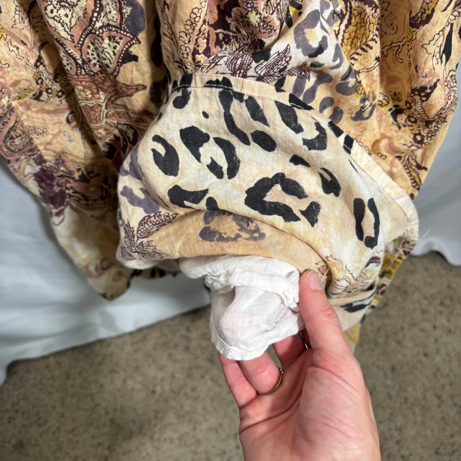 Jane Ashley Women's Sleeveless Maxi Dress Animal Paisley Print‎ S Smocked Boho - Image 5