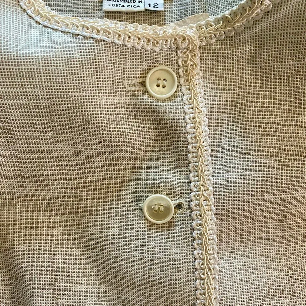 Leslie Fay Suits Vintage Gray Checkered Jacket Blazer Womens 12 - Image 5