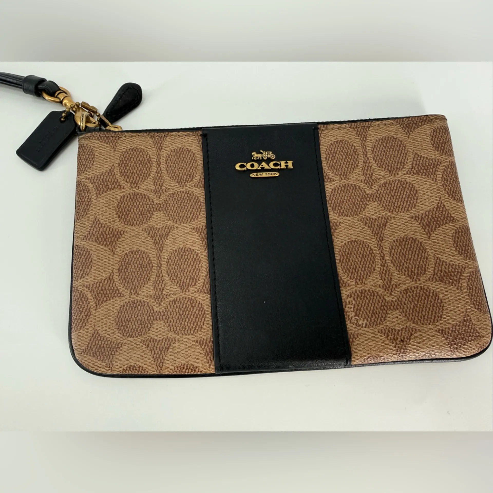Coach Black and Brown Wristlet - Image 2