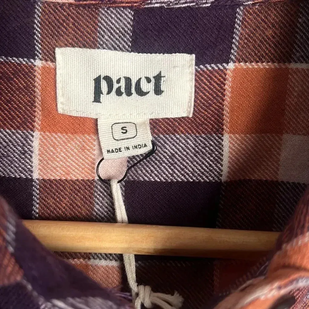 NEW Pact currant plaid mila flannel organic cotton shirt - Image 5