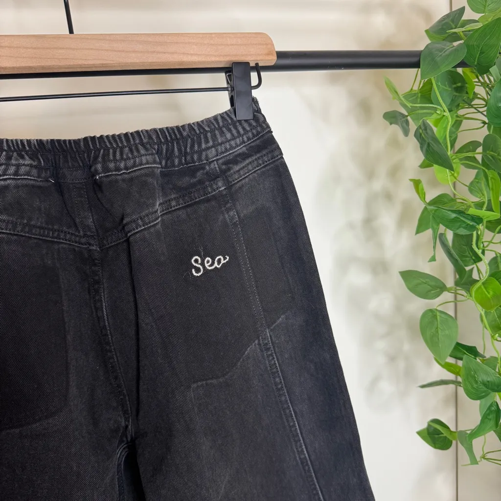 NWT Sea New York Bala Beaded Wide Leg Denim Jeans size 2 NEW Black - Image 9