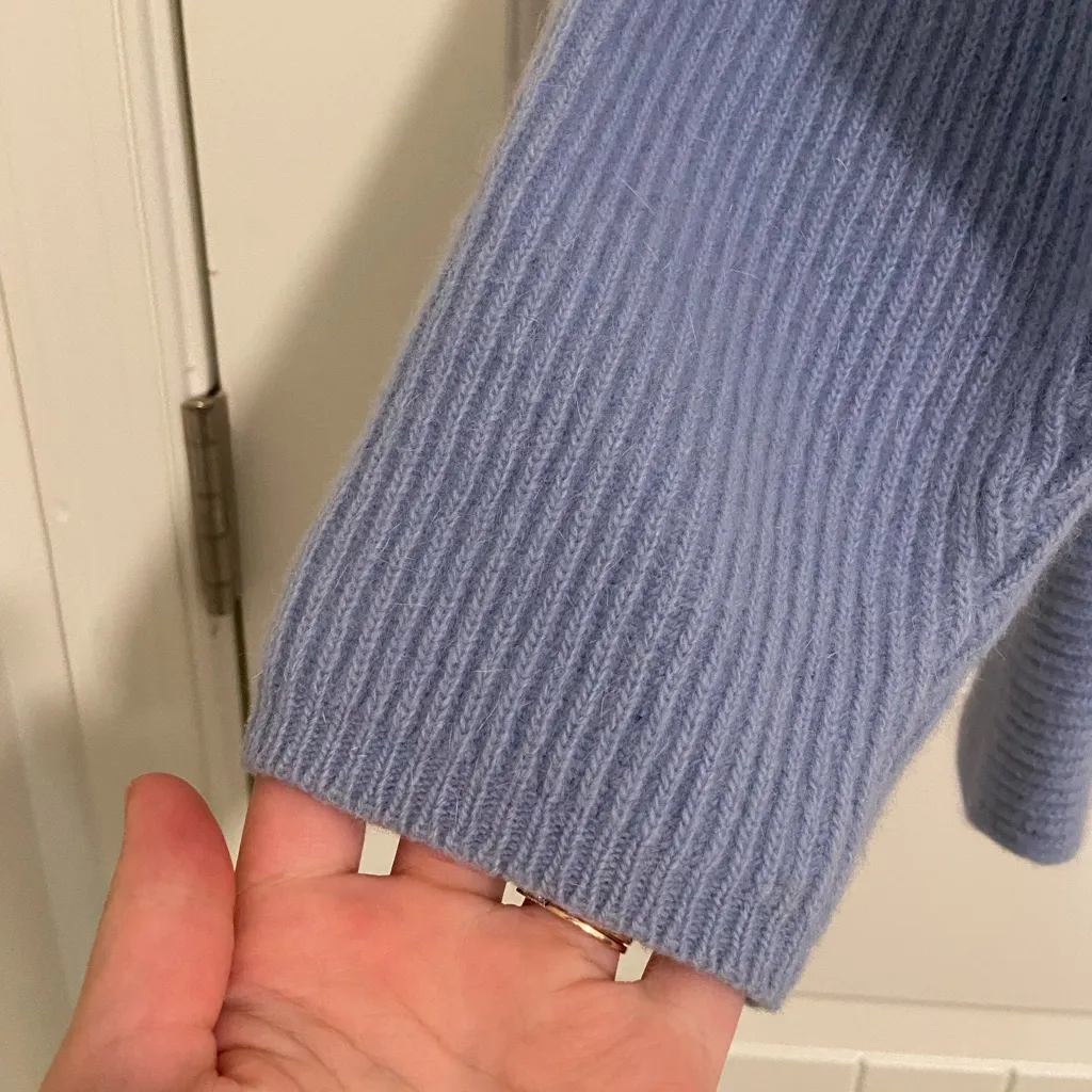 August Silk Knits women’s baby blue thick knit cowl neck sweater large‎ - Image 3