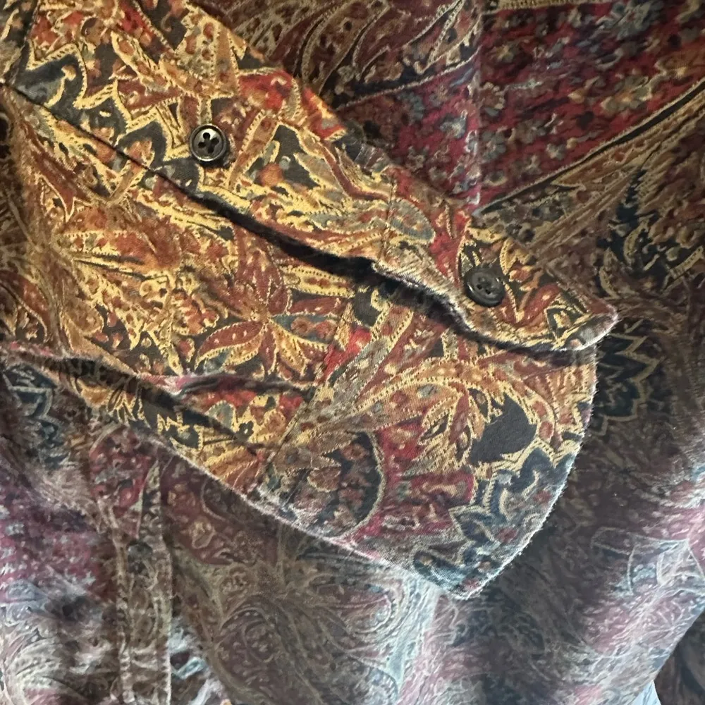 Chaps by Ralph Lauren Plus Size 1X Black Paisley Casual Button Down Shirt Blouse - Image 4