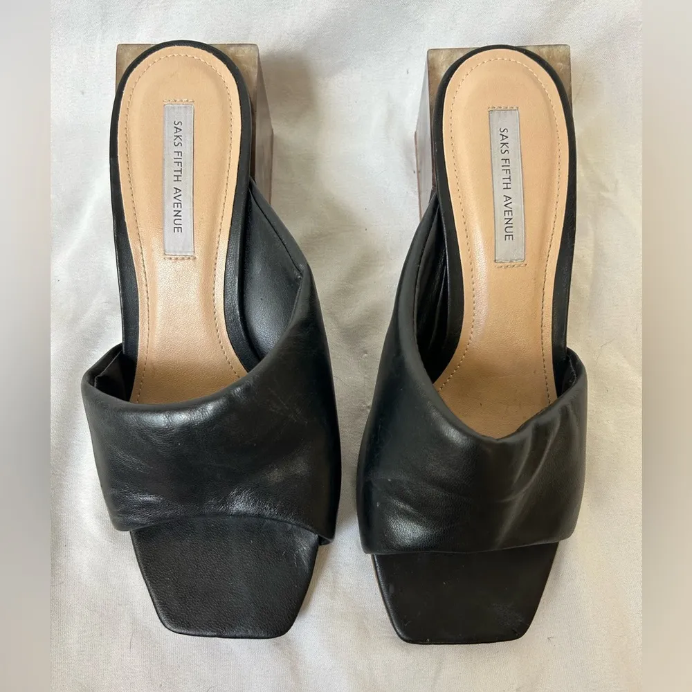 Saks fifth avenue slip on imitation block‎ marble heel - Image 3