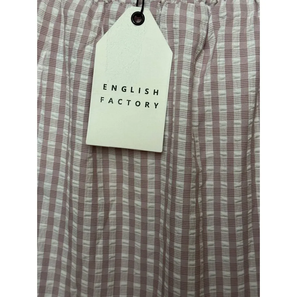 English Factory Check Print Tiered Maxi Skirt Gingham High-Waisted  Size M NWT - Image 7