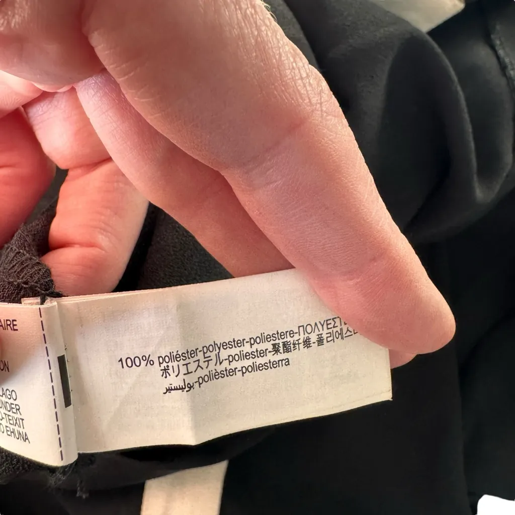 ZARA - Black & White Contrast Long Sleeve Button Preppy Shirt Dress XL - Image 9