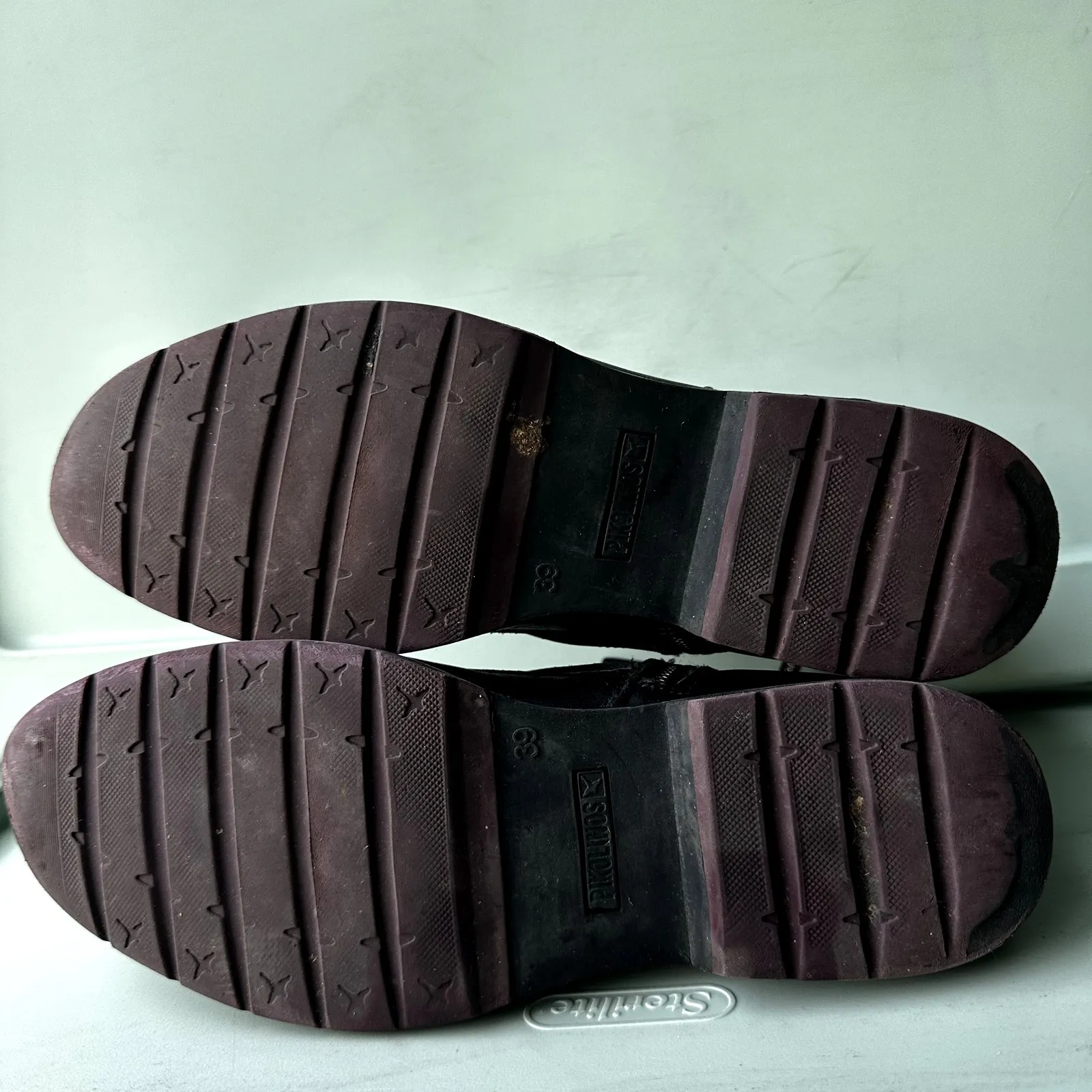 Pikolinos Caravaca Buckle Strap Bootie Leather High Top Black Red EU 39 US 9 - Image 7