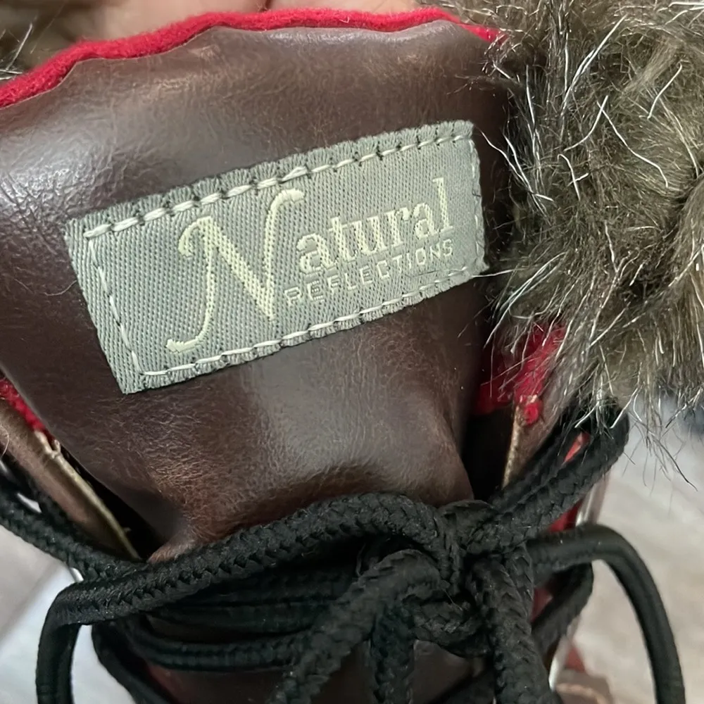 FUR Lined Plaid Flannel Duck Boots - Image 8