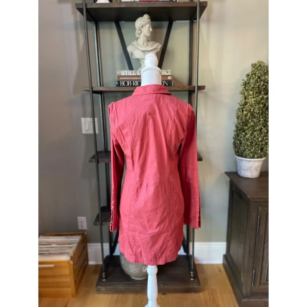 Free People Thea Mini Shirt Dress Pink Cinnamon Womens XS - Image 11