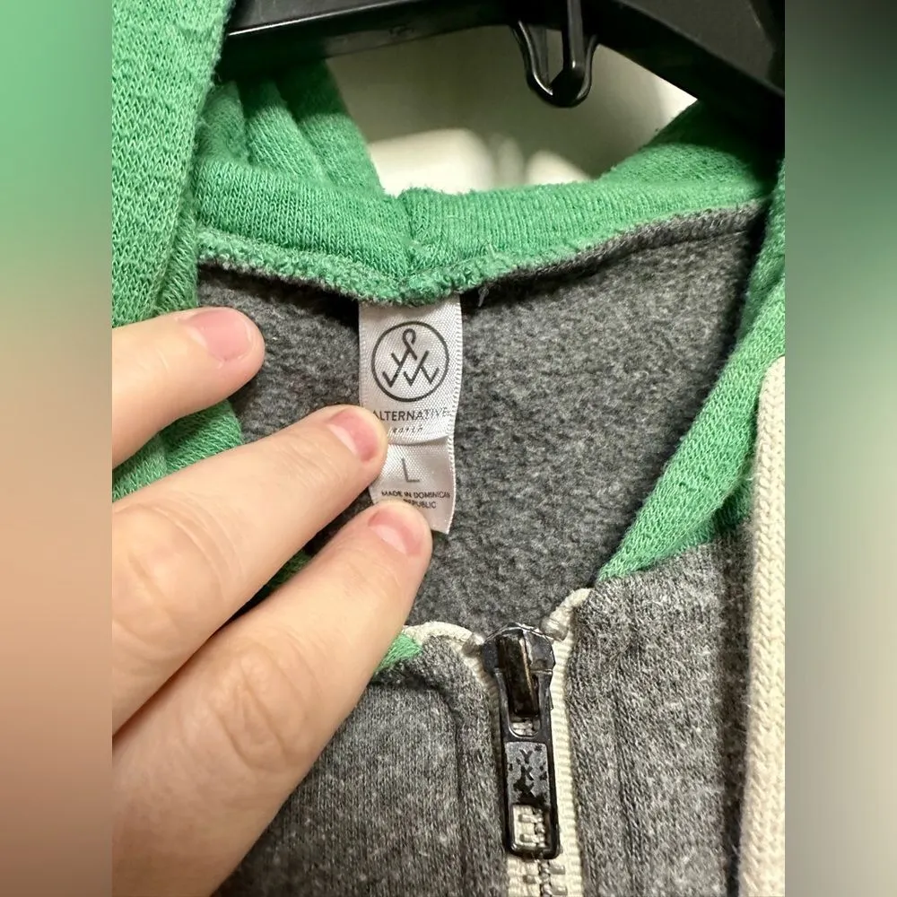 Up North Michigan Zip Up Hoodie Green Gray Hooded (325) - Image 4