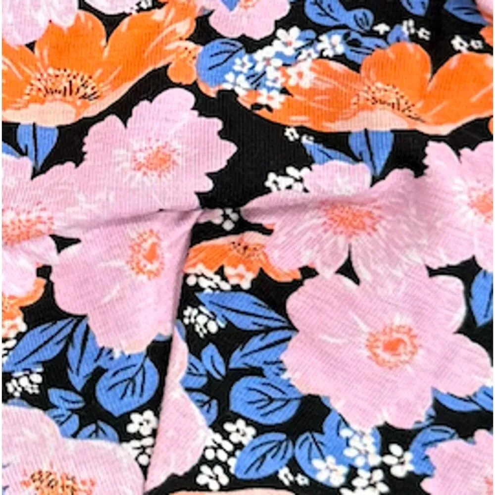 Hanes Floral Bralette in Black/Multi, Size L​ - Image 3