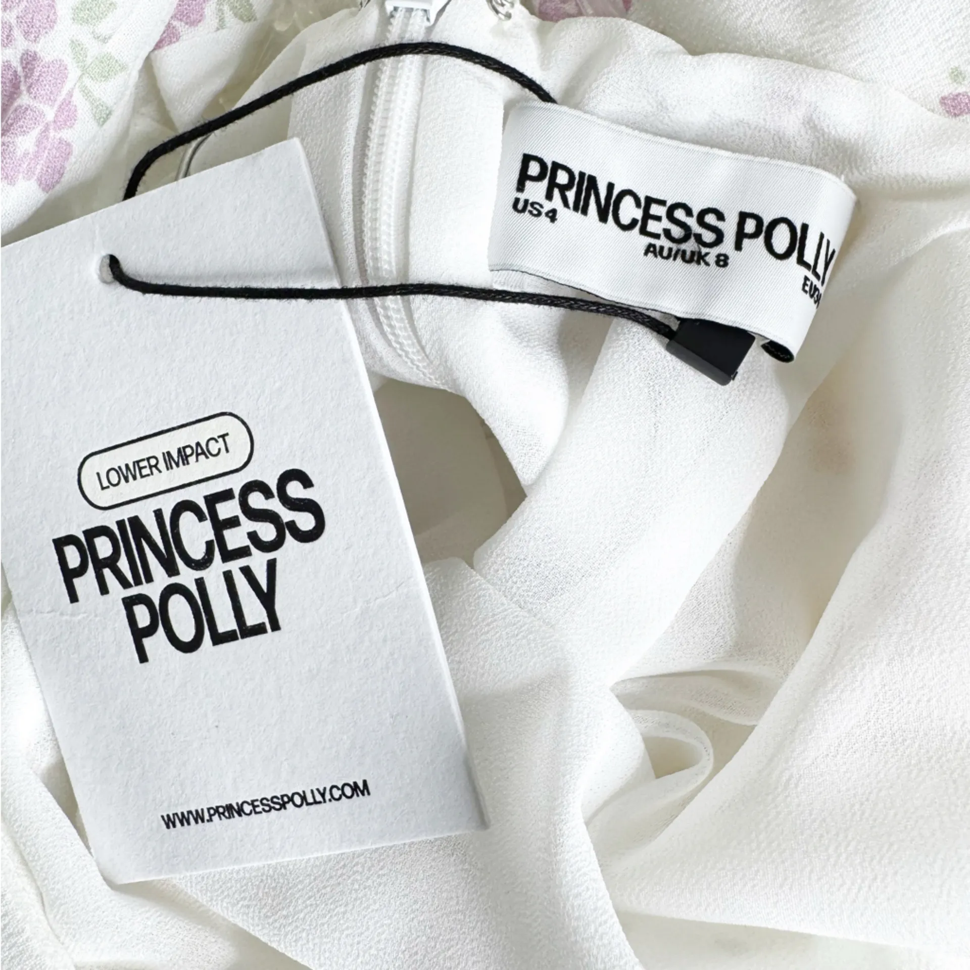 NWT Princess Polly Floral Maxi Dress Eco Viscose White Size 4 - Image 5