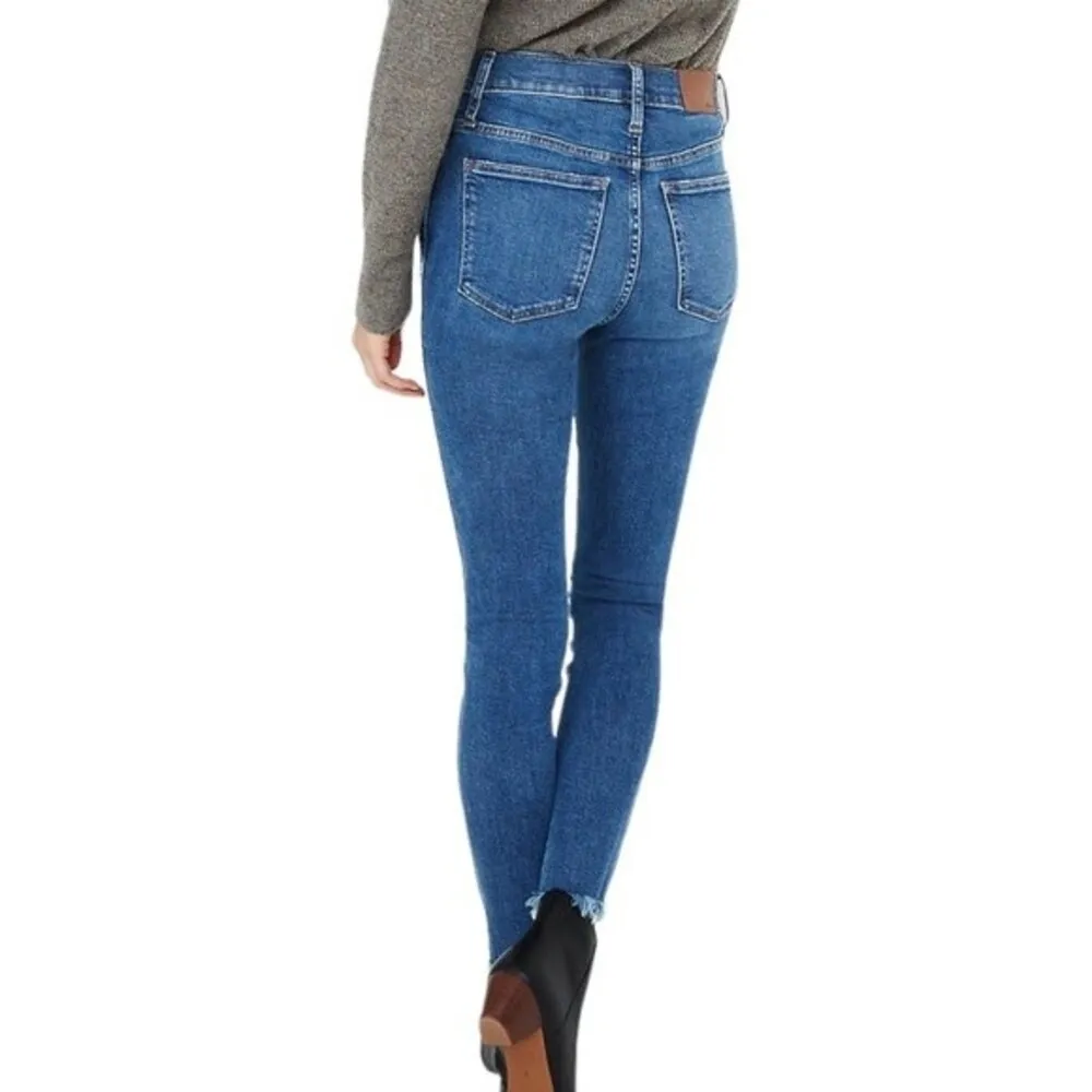 Madewell Button Fly 10” High Rise Skinny Raw Hem Medium Wash Jeans Size 27 | 4 - Image 4