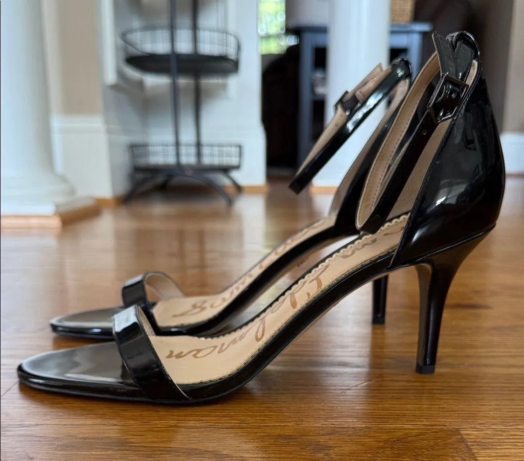 Sam Edelman Black Patent Leather Heels – Women’s Size 11.5M, Strappy Sandals - Image 4