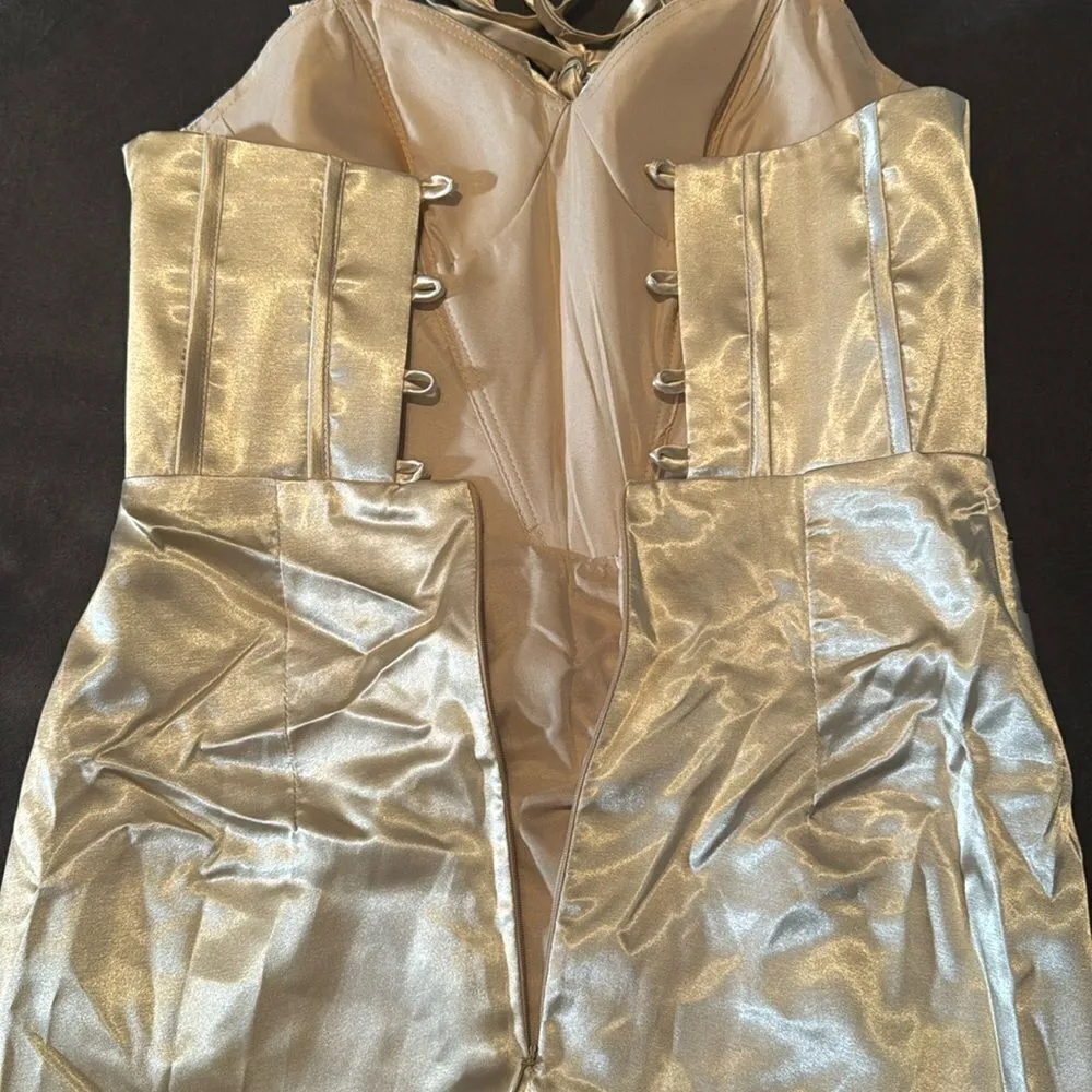 Women’s Full Length Prom Party Dress Criss Cross Straps Leg Slit Size 8 NEW - Image 11