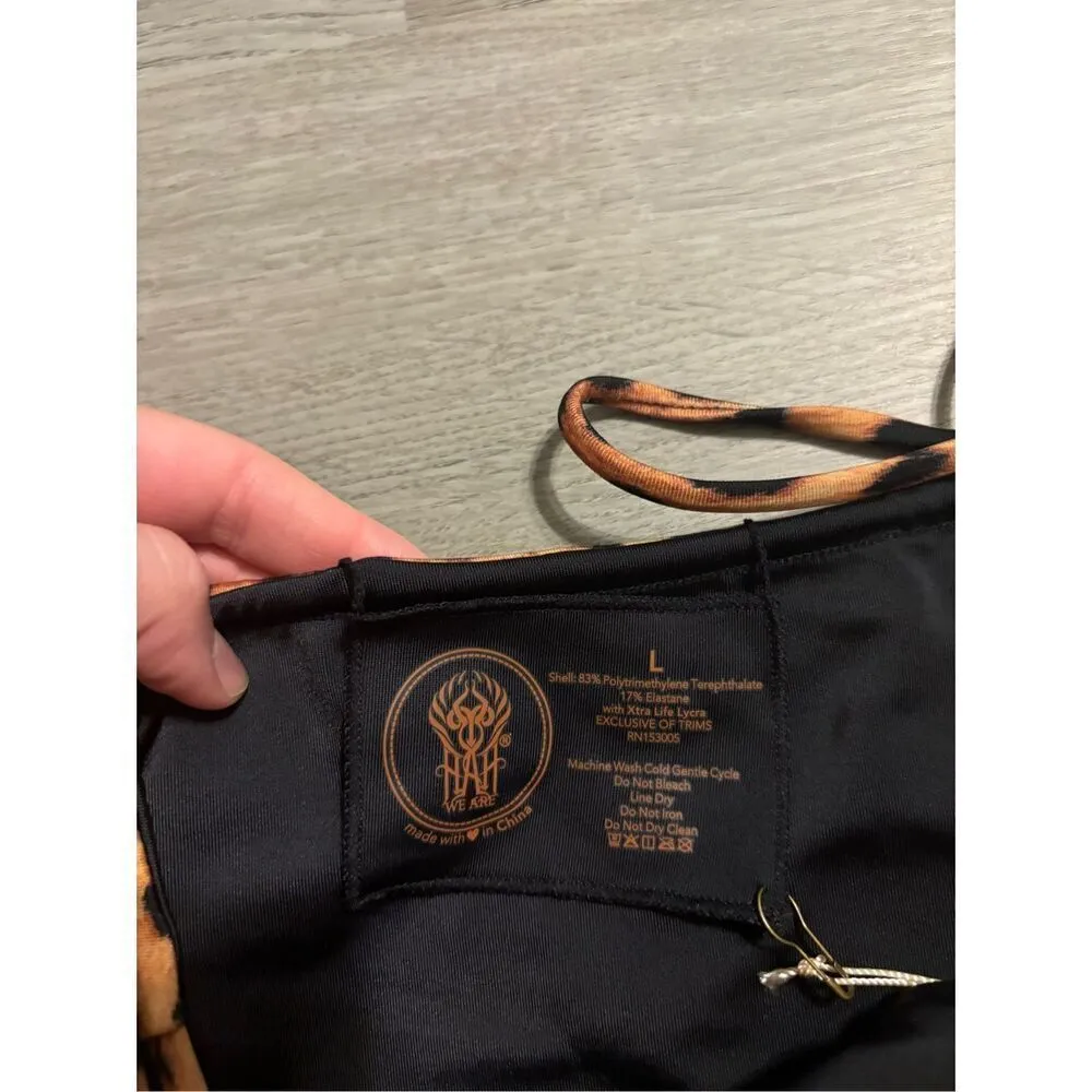 Free People Hot As Hell Cheetah String Swim Bottoms Sz Large NWT - Image 3