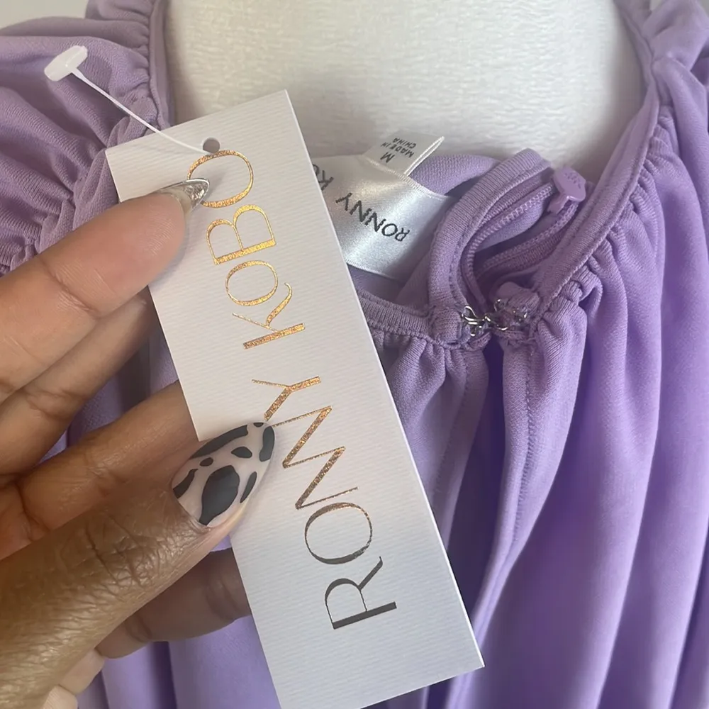 Retail $398 NWT RONNY KOBO Kelly Mini Dress In Purple Lavender Dress Size M - Image 4