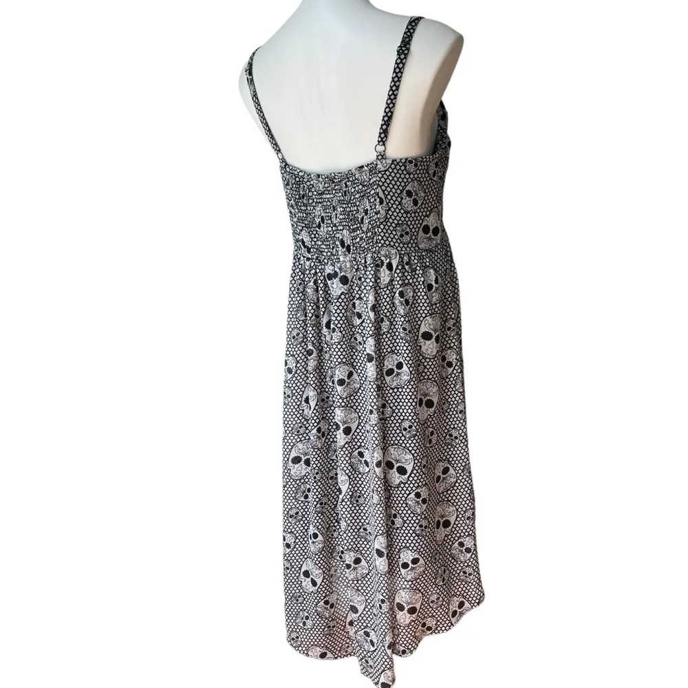 TRIPP NYC Gothic SKULLS Black White Dress Drawstrings Y2K Vtg Deadstock, Sz 0 - Image 7