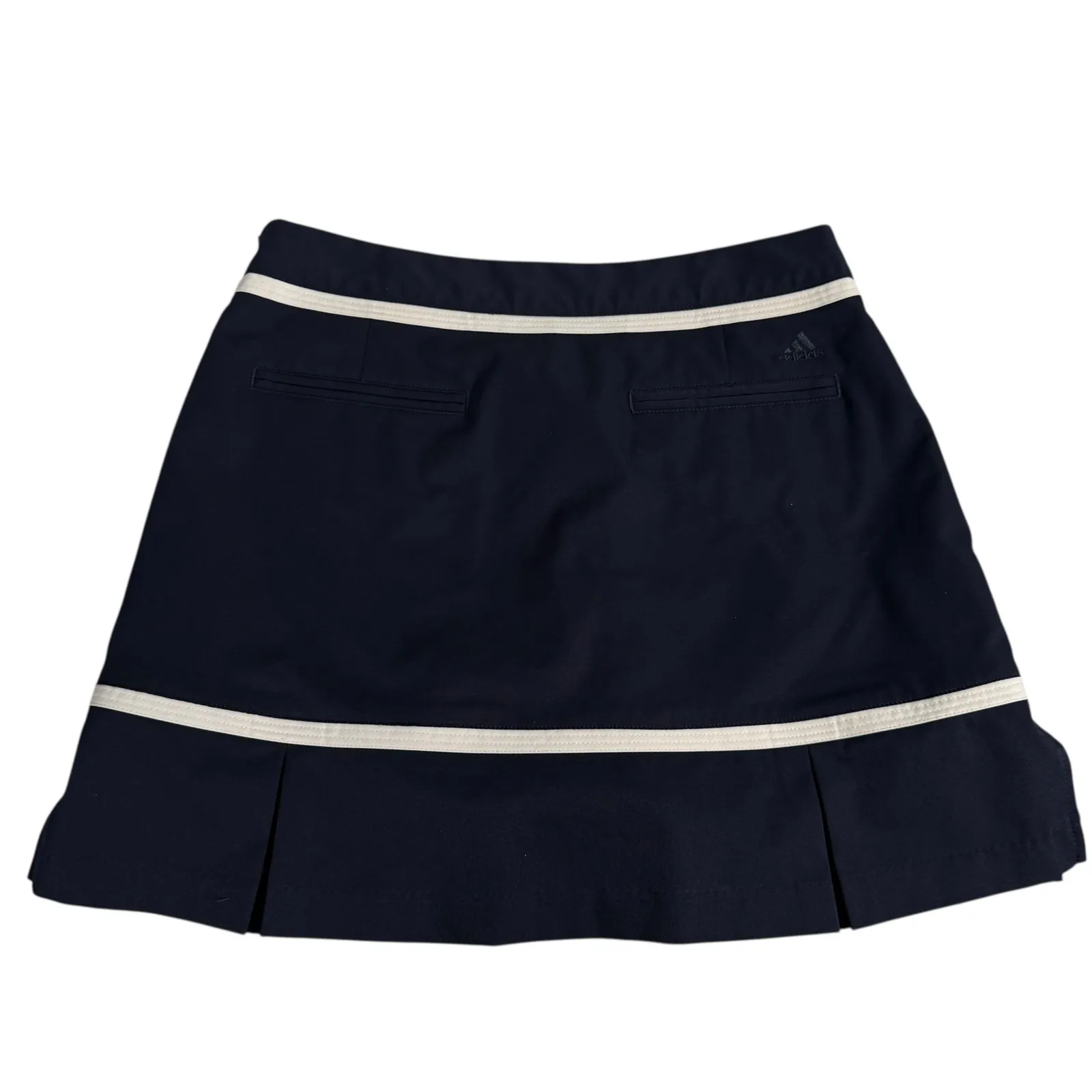 Adidas Womens Navy Blue Golf Tennis Jupe Skort with White Trim Athletic Size 4 S - Image 2