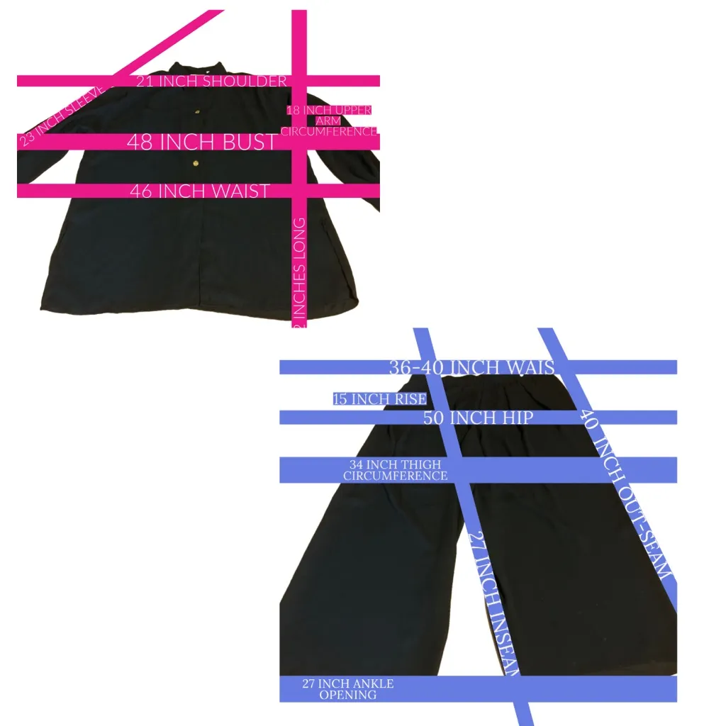 VINTAGE 1990'S TOTONKO SHEER BLACK PANT SET (L) - Image 13