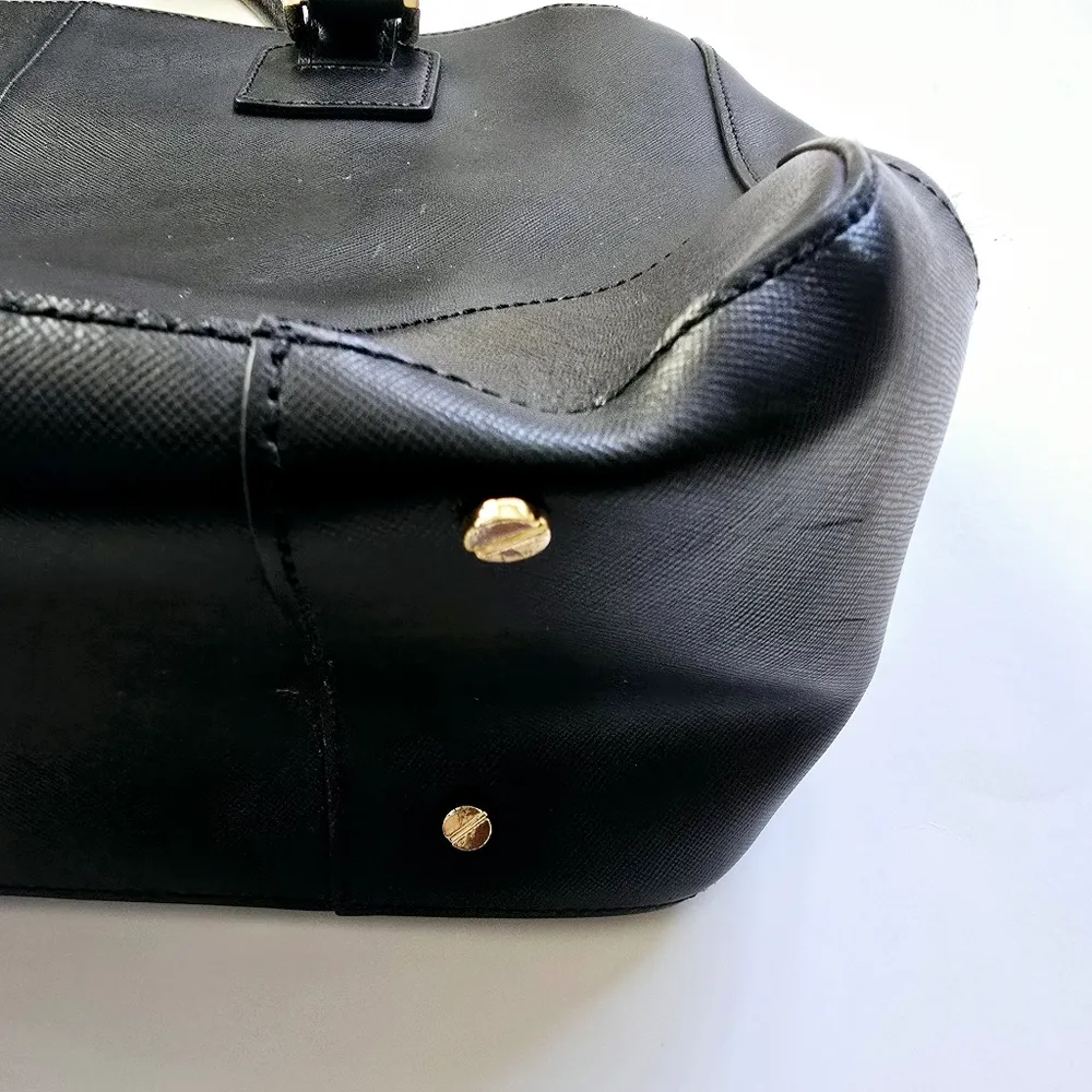 Tory Burch Robinson Double Zipper Leather Black Tote - Image 12